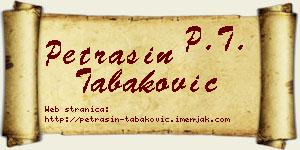 Petrašin Tabaković vizit kartica